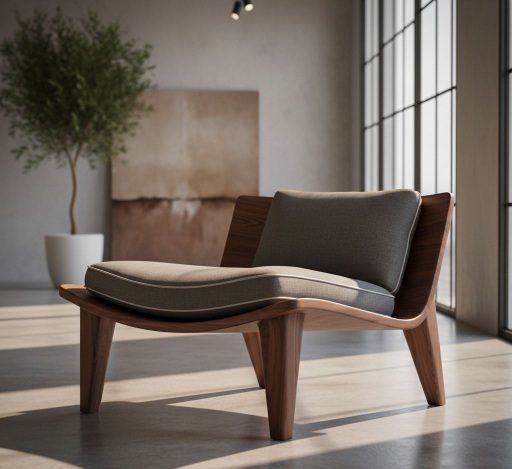 Minimalist Scandinavian Wooden Chair : A sleek and functional wooden chair with clean lines and a light natural finish, perfect for modern minimalist interiors.